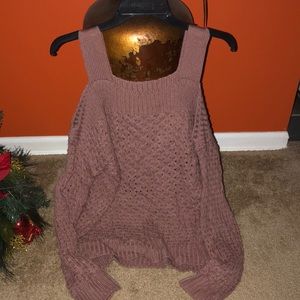 Off the shoulder sweater.